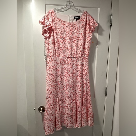 NWOT DKNY Abstract-Print Midi Dress Size 12 - Picture 1 of 5